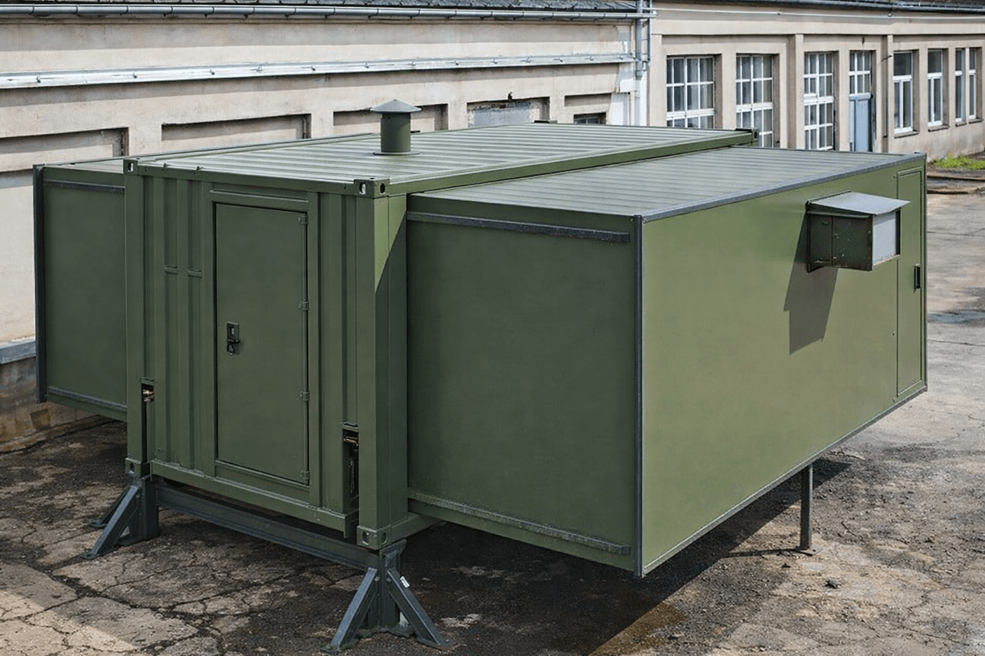 Kontener mobilny kuchnia polowa – widok kontenera