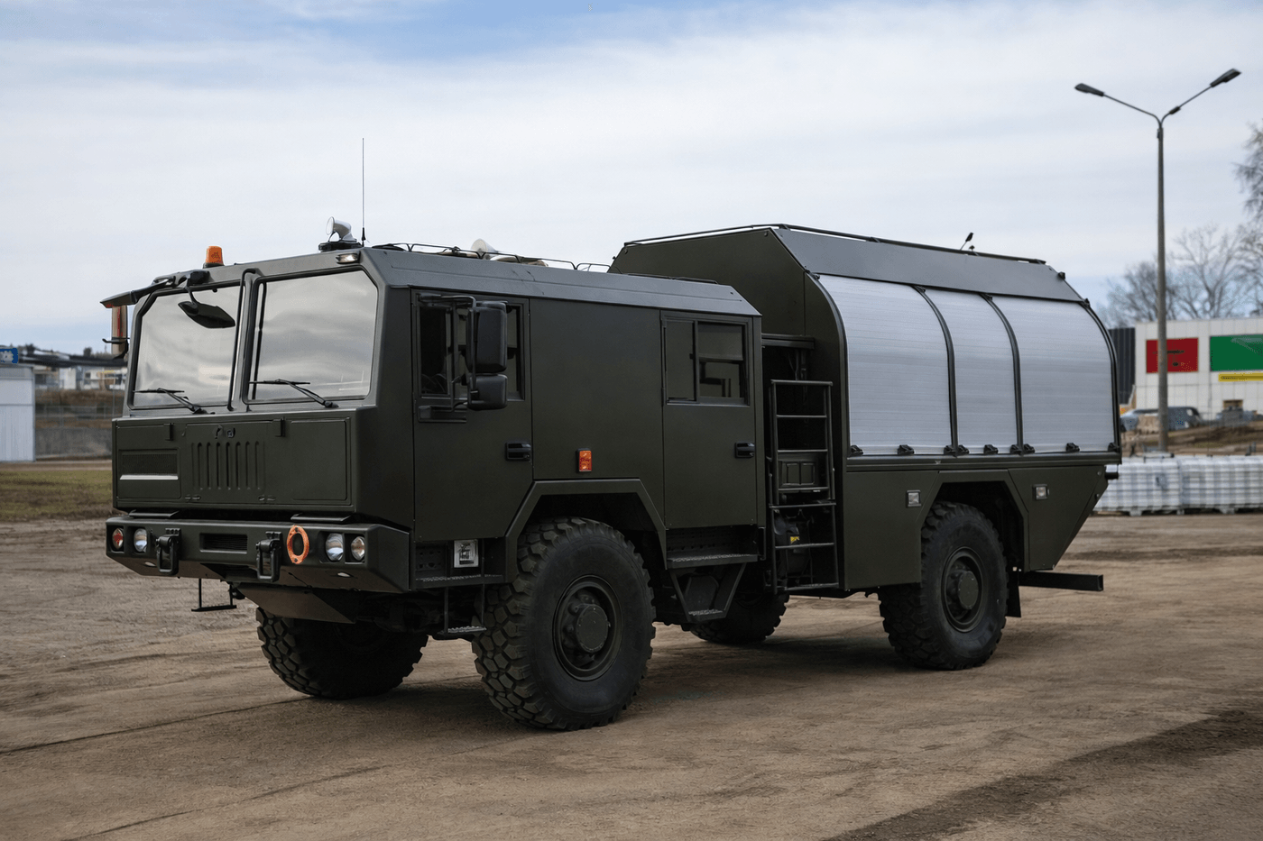 Kontener mobilny rozpoznanie biologiczne – widok z przodu