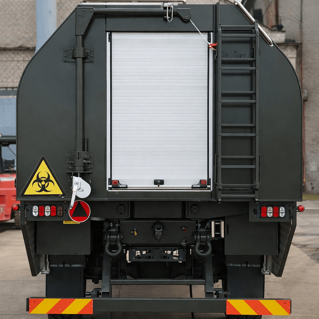 Kontener mobilny rozpoznanie biologiczne – widok z tyłu